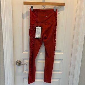 Lululemon Athletica Red Ruched Align Leggings